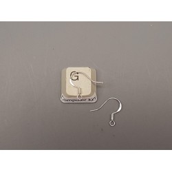 Sterling Silver French Hooks Ear Wire, 14x17x0.6mm, with spring, per pair