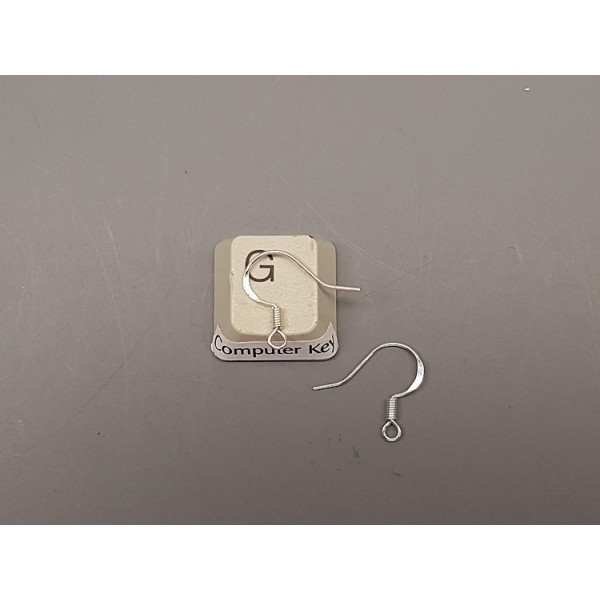Sterling Silver French Hooks Ear Wire, 14x17x0.6mm, with spring, per pair