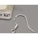 Sterling Silver French Hooks Ear Wire, 14x17x0.6mm, with spring, per pair
