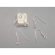 Sterling Silver French Hook Ear Wire, 17x19mm x 0.75mm, with ball and spring, per pair