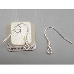 New Stock: Sterling Silver French Hook Ear Wire, 17x19mm x 0.75mm, with ball and spring, per pair