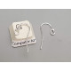 Sterling Silver French Hook Ear Wire, 12x23mm x 0.8mm, pair