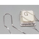 Sterling Silver Ear Threads, for Half Drilled Beads, Platinum plate, curved wire top, pair