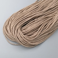 Waxed Plaited 3 strand Polyester Cord, by the metre, MEDIUM-THICK 3.0x1.5mm, ToiToi colour