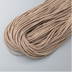 Waxed Plaited 3 strand Polyester Cord, by the metre, MEDIUM-THICK 3.0x1.5mm, ToiToi colour