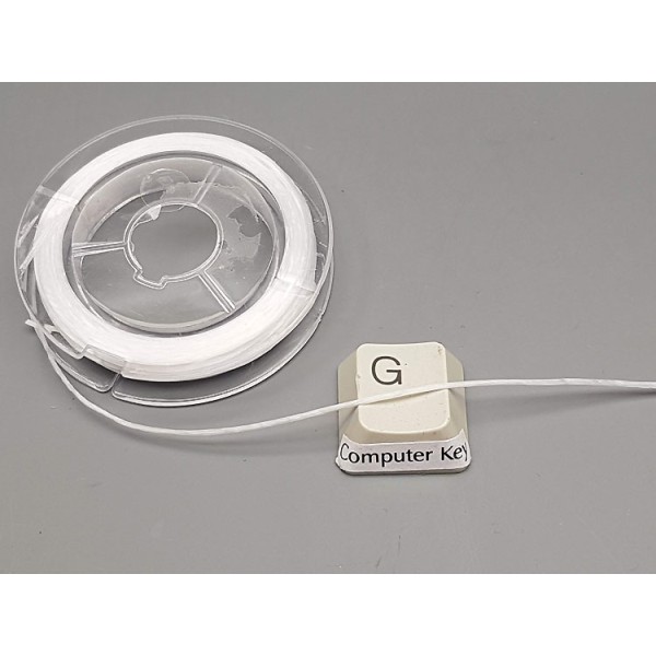 Transparent Elastic Cord, Clear, 0.8mmx10m roll, strong and stretchy