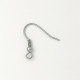 NEW: Earring hook, French Wire (with ball & coil), 316 Surgical Steel, pair