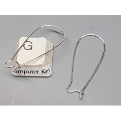 Medium Kidney Wire, 30mm, NF silver plate, pair