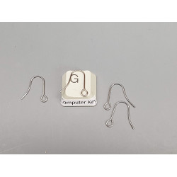 Earring hook, plain small hook, stainless steel, pair