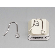 Earring hook, plain small hook, stainless steel, pair