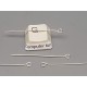 Eye Pin, 40mm x 0.7mm dia, silver plated, per 100