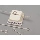 Eye Pin, 40mm x 0.7mm dia, silver plated, per 100