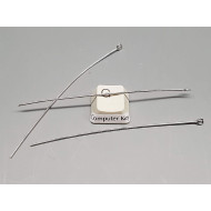 Eye Pins, long, 80mm, platinum over brass, per 50