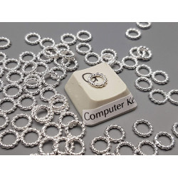 Closed Twist Linking Ring 6mm, silver plate, no join, each