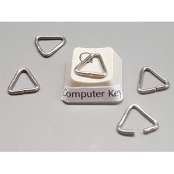 Jump rings, triangle, 10mm, stainless steel, each