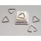 Jump rings, triangle, 10mm, stainless steel, each