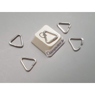 Jump rings, triangle, 10mm, stainless steel, each