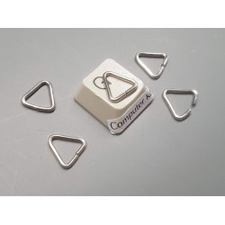 Jump rings, triangle, 10mm, stainless steel, each