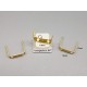 Brass U-shape staple pin, flat surface, 2 holes, connector