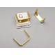 Brass U-shape staple pin, flat surface, 2 holes, connector