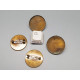 SECONDS: 25mm round bezel setting, with Brooch pin, ant. bronze