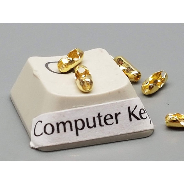 1.5mm Scoop connector for ball chain, fits 1.5mm chain, gold