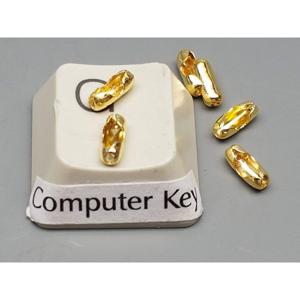 1.5mm Scoop connector for ball chain, fits 1.5mm chain, gold