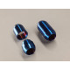 Magnetic clasp, 10mm x 19mm, 6mm hole, blue stainless steel
