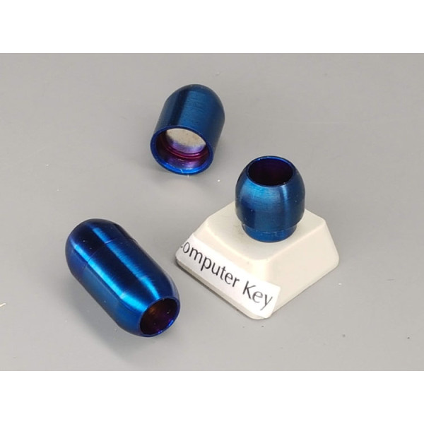 Magnetic clasp, 10mm x 19mm, 6mm hole, blue stainless steel