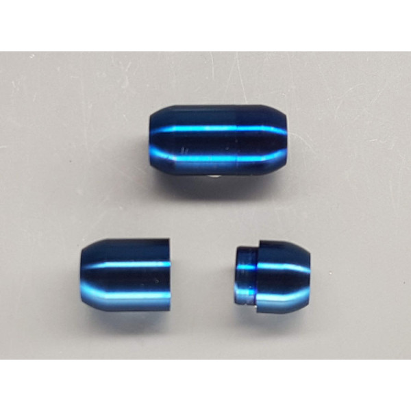 Magnetic clasp, 10mm x 19mm, 6mm hole, blue stainless steel