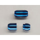 Magnetic clasp, 10mm x 19mm, 6mm hole, blue stainless steel