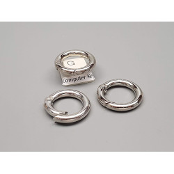 Chunky Lever action spring Clasp, 24mm nickel colour