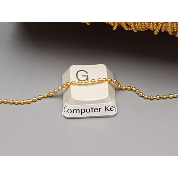 1.5mm fine Ball Chain, light gold, cadmium free, nickel free & lead free, per metre