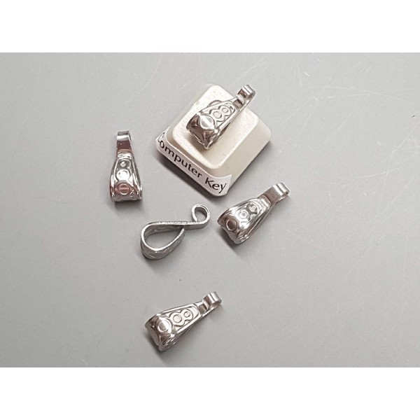 Bail, with circles pattern, 6x15mm, stainless steel