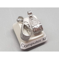 Bail, with circles pattern, 6x15mm, stainless steel