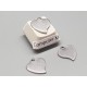 Charm, fancy Heart, stainless steel 12x12mm, per 10
