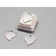 Charm, fancy Heart, stainless steel 12x12mm, per 10