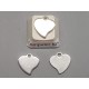 Charm, fancy Heart, stainless steel 12x12mm, per 10