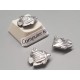 Charm, Fish, hollow, pressed stainless steel, 12mm, per 10