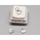 Charm, Heart with hole on one side, stainless steel, 6mm, per 10 