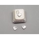 Charm, Heart with hole on one side, stainless steel, 6mm, per 10 