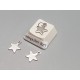 Charm, small flat Star, stainless steel, 8x10mm, per 10