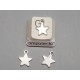 Charm, small flat Star, stainless steel, 8x10mm, per 10