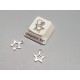 Charm, small flat Star with cut-out, stainless steel, 8x10mm, per 10