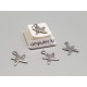 Charm, small flat Starfish, stainless steel, 9x12mm, per 10