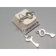 Charm, tiny flat key, stainless steel, 7x16mm, per 10