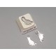 Charm, flat foot with toes, stainless steel, 7x13mm, per 10