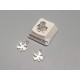 Charm, flat four leaf clover, stainless steel, 8x10mm, per 10
