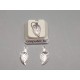 Charm, small pressed leaf, stainless steel, 6x11mm, per 10 