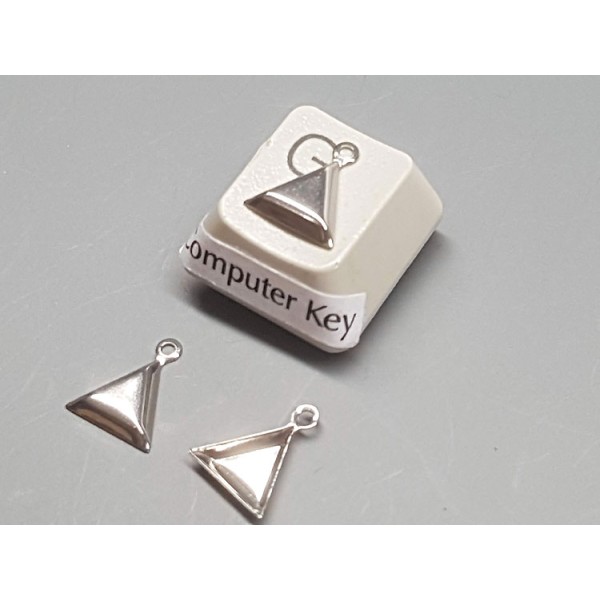 Charm, interesting little triangle shape to fill, stainless steel, 9mm OD, per 10